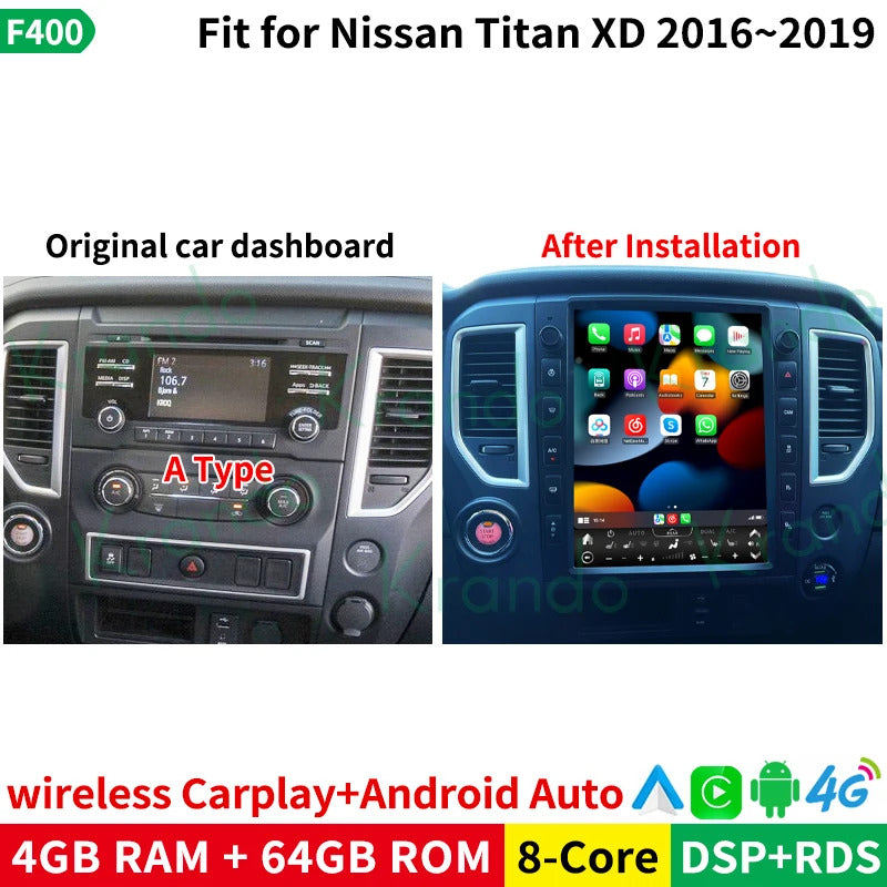 Krando 13''Telsa Auto Car Radio Android Carplay For Nissan Titan (XD) 2016-2019 Car Multimedia GPS 4G autoradio GPS Navigation