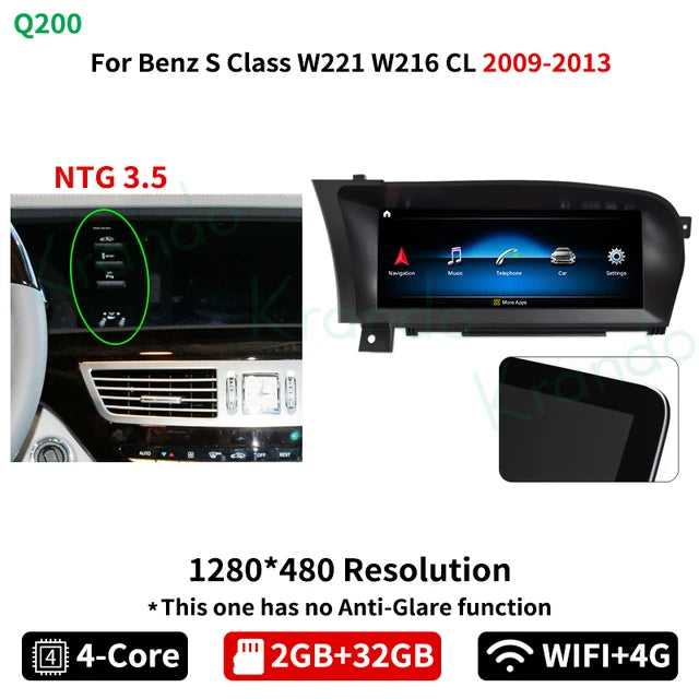 Krando 10.25" Android Car Radio head unit For Mercedes Benz S W221 W216 CL 2005 - 2013 gps stereo navigation multimedia OEM Style carplay android auto