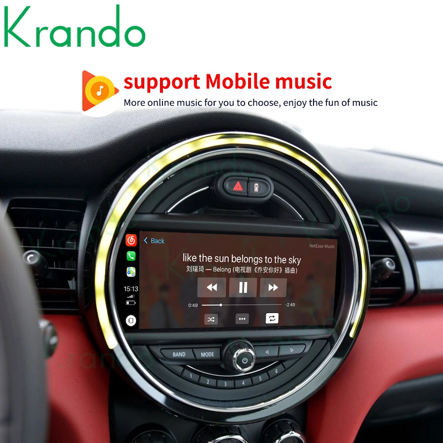 Krando Wireless Android Auto Apple CarPlay Interface module For BMW Mini Cooper F54 F55 F56 F60 R60 2007-2018 CIC NBT EVO camera active Upgrade box