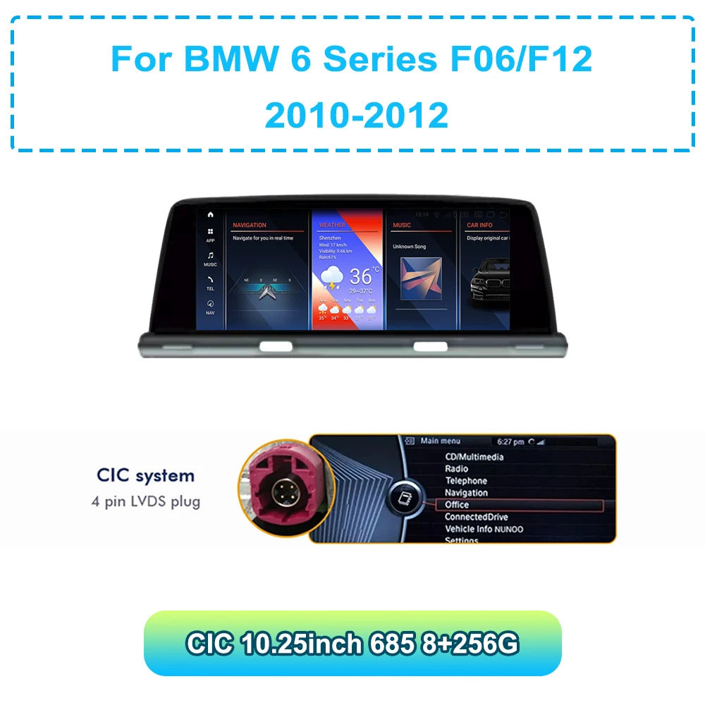 Krando 10.25'' GPS Navigation Carplay Android Car Radio For BMW 6 Series F06/F12 2010-2017 Video Player Stereo Auto GPS