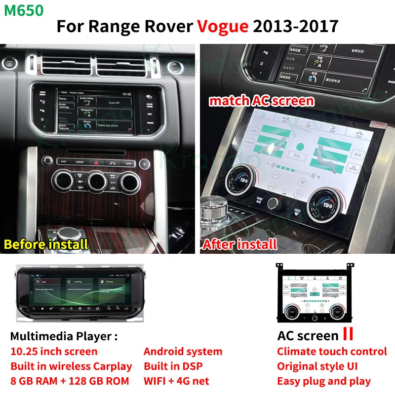 Krando 10.25'' Android 13 Car Radio gps For Land Rover Range Rover Vogue Sport 2012-2019 Navigation Multimedia system carplay android auto playstore