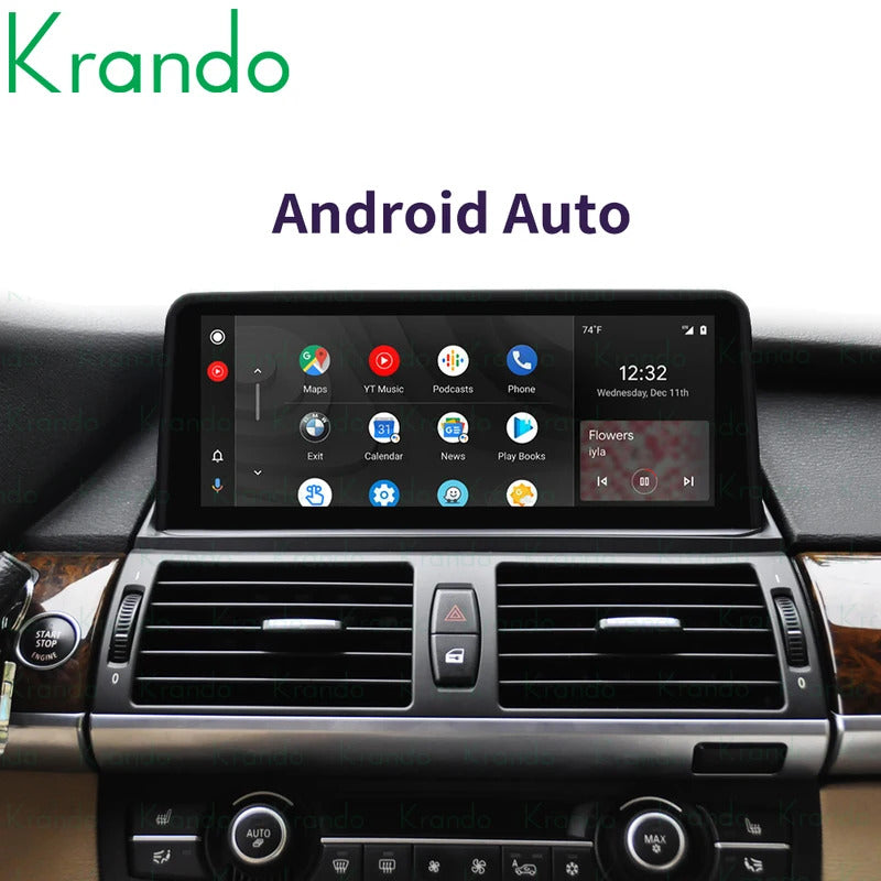 Krando 10.25 Inch Car Radio Android Auto NBT For BMW X5 E70/X6 E71 2007-2014 Multimedia Player GPS Navigation CarPlay HD Touch