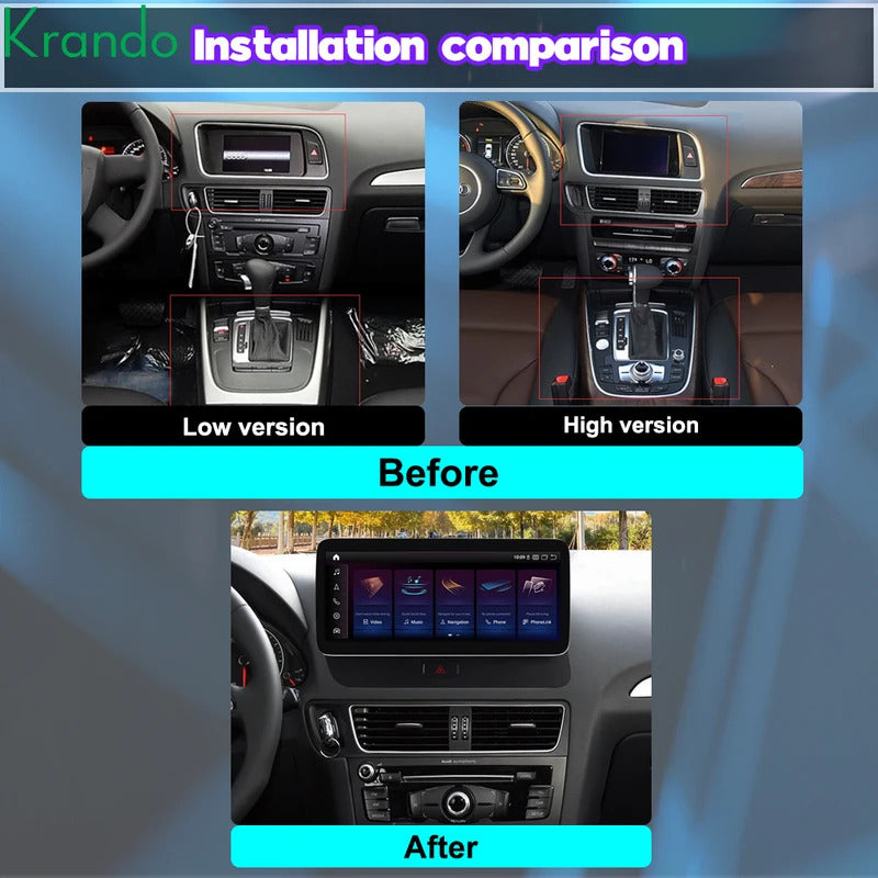 Krando 10.25 Inch Auto GPS Navigation Car Radio For AUDI Q5 2009-2017 Multimedia Player GPS Navigation CarPlay HD Touch