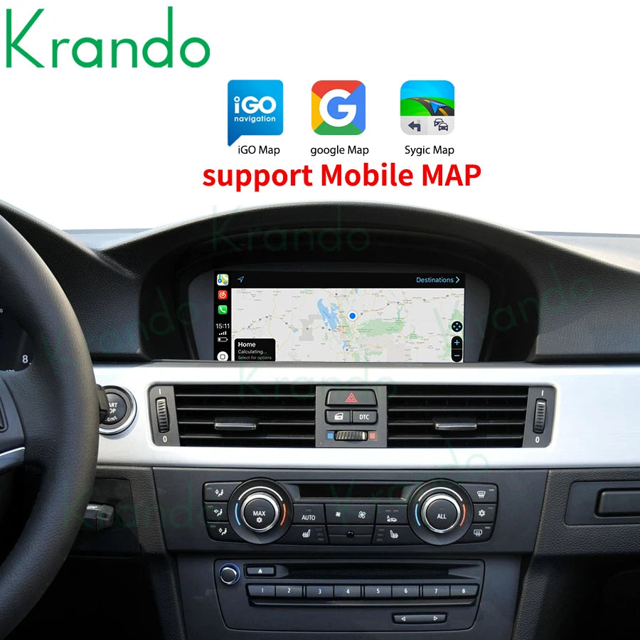 Krando Android Auto Wireless APPLE CarPlay Interface module For BMW 3 5 Series E60 E61 E63 E64 E90 E91 E92 CIC siri bt camera active upgrade box