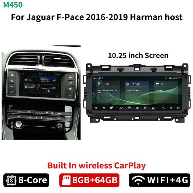 Krando 10.25" Android Car Radio GPS For Jaguar XE XF XEL F-Pace 2016 - 2019 navigation Autoradio Wireless Carplay Multimedia Player Harman system