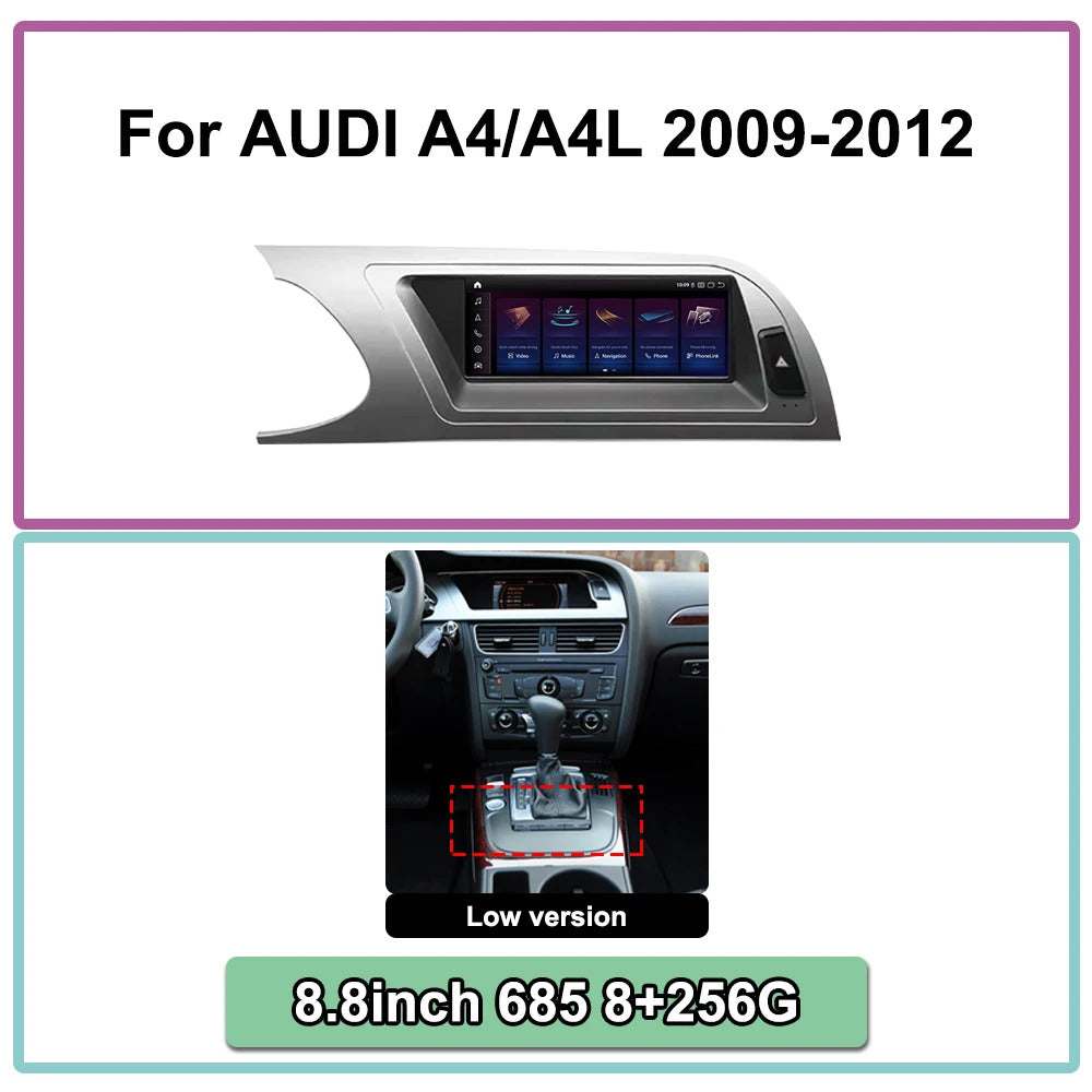 Krando 8.8 Inch Auto NBT Android System For AUDI A4/A4L 2004-2012 GPS Navigation CarPlay HD Touch Screen Head