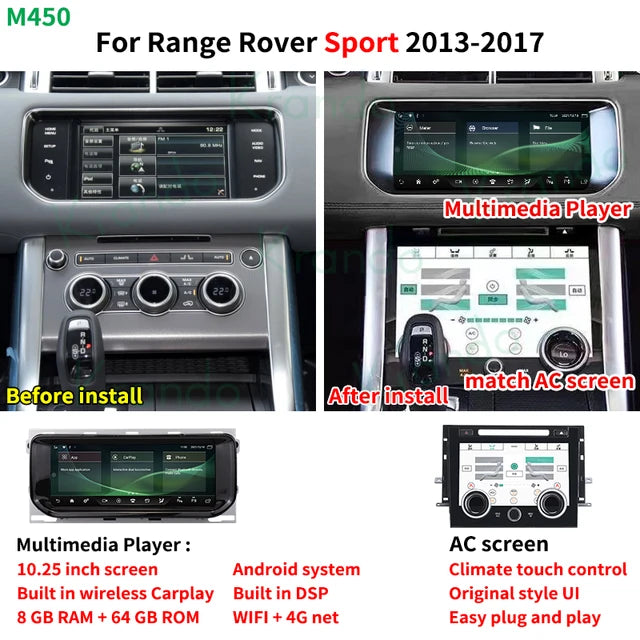 Krando 10.25'' Android 13 Car Radio gps For Land Rover Range Rover Vogue Sport 2012-2019 Navigation Multimedia system carplay android auto playstore