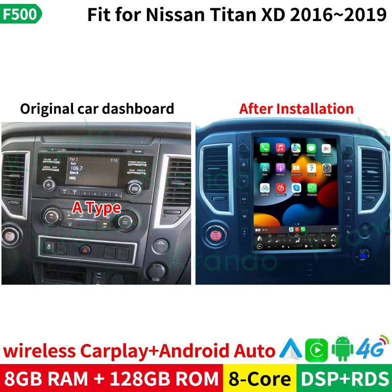 Krando 13''Telsa Auto Car Radio Android Carplay For Nissan Titan (XD) 2016-2019 Car Multimedia GPS 4G autoradio GPS Navigation