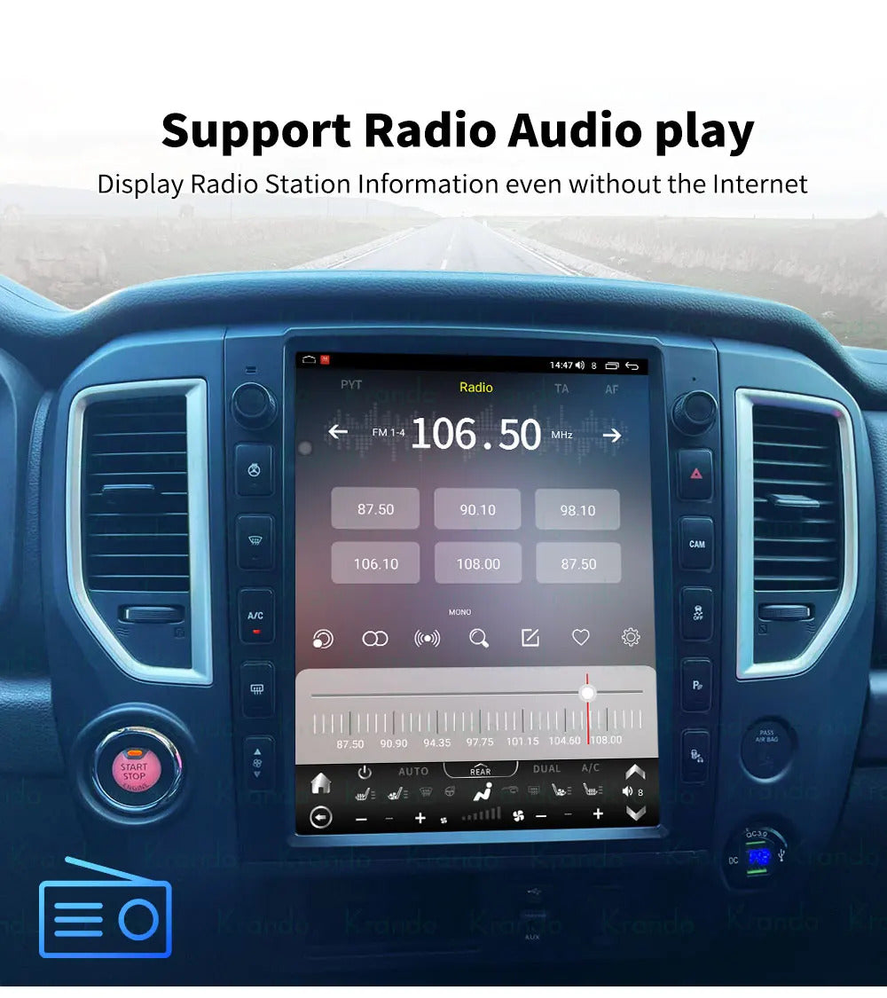 Krando 13''Telsa Auto Car Radio Android Carplay For Nissan Titan (XD) 2016-2019 Car Multimedia GPS 4G autoradio GPS Navigation