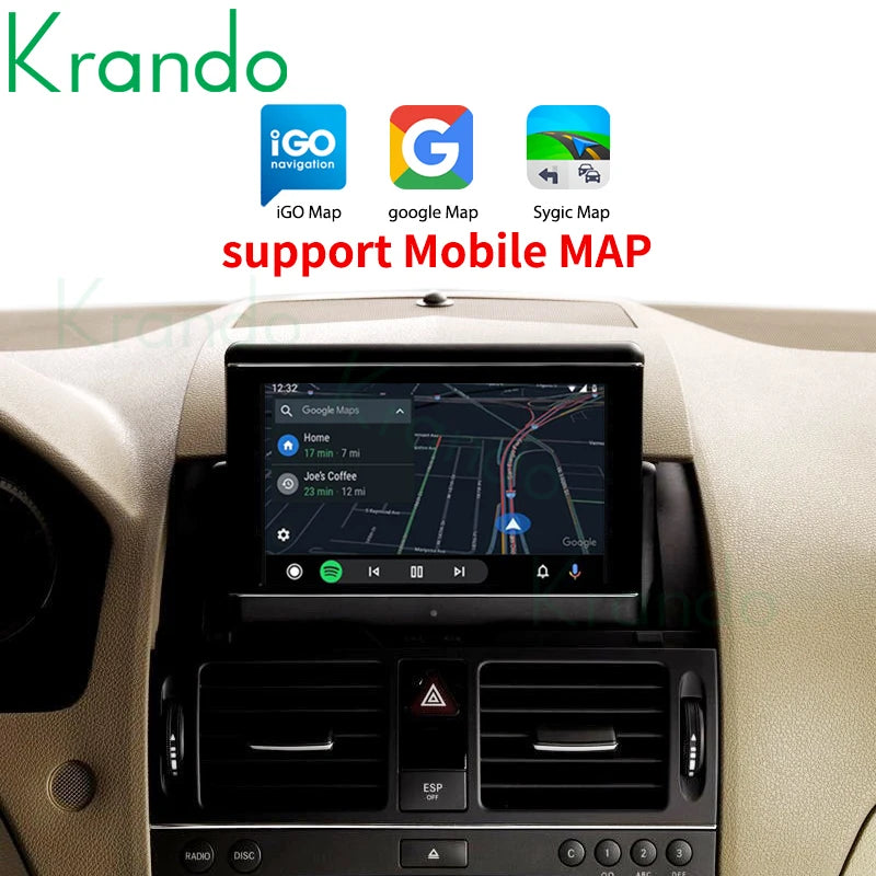 Krando Wireless Apple CarPlay interface Module box For Mercedes Benz C W204 GLC W205 2008-2018 ntg 4.0 4.5 5.0 Android Auto siri camera active