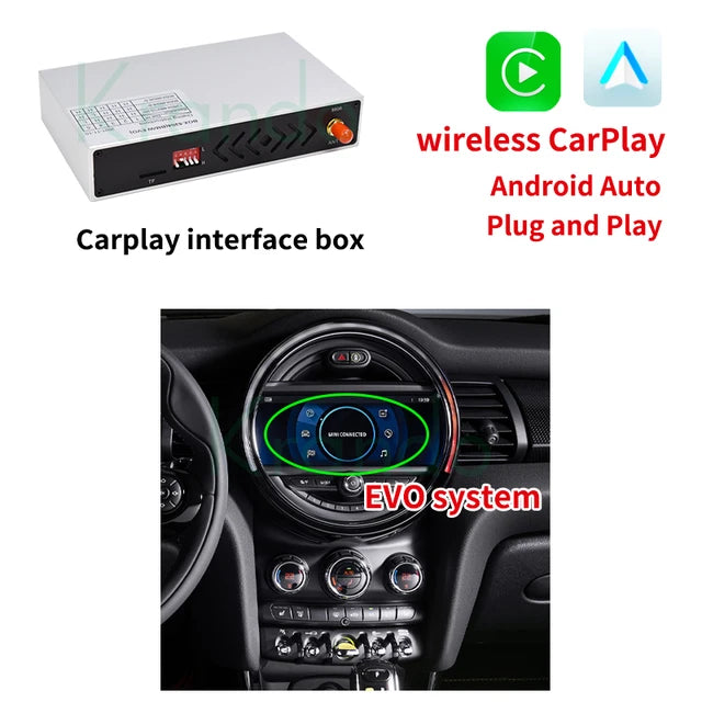 Krando Wireless Android Auto Apple CarPlay Interface module For BMW Mini Cooper F54 F55 F56 F60 R60 2007-2018 CIC NBT EVO camera active Upgrade box