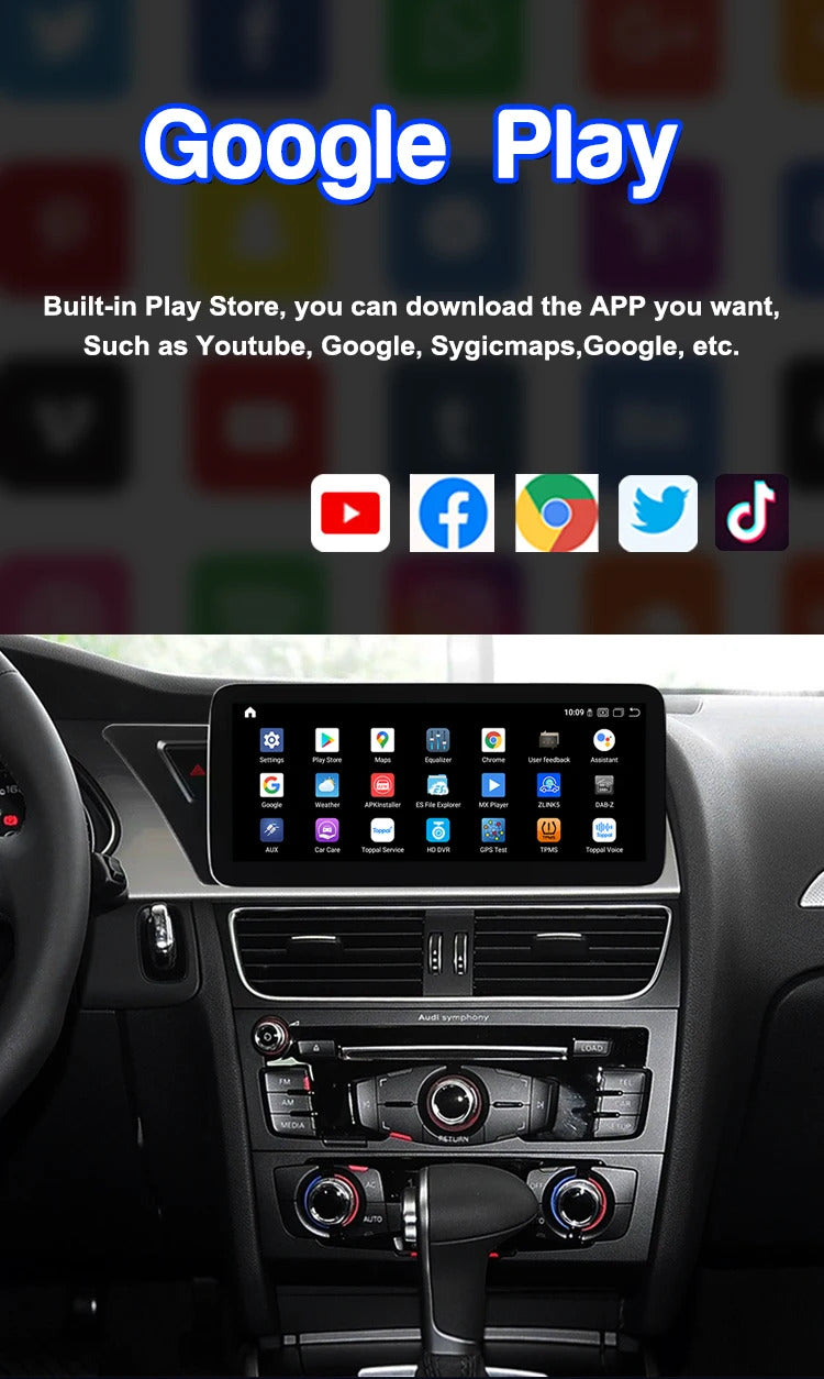 Krando 10.25 Inch Android Auto Radio Screen For AUDI A4/A4L/A5 2017-2020 CarPlay HD Touch Screen Head