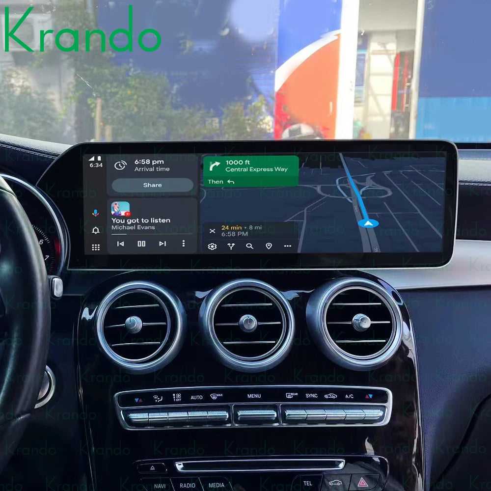 Krando 14.9'' Car radio gps stereo For Benz GLC C W205 2015 - 2018 NTG5.0 Android touch screen navigation multimedia system Wireless Apple Carplay 4G Wifi Head Unit Autoradio