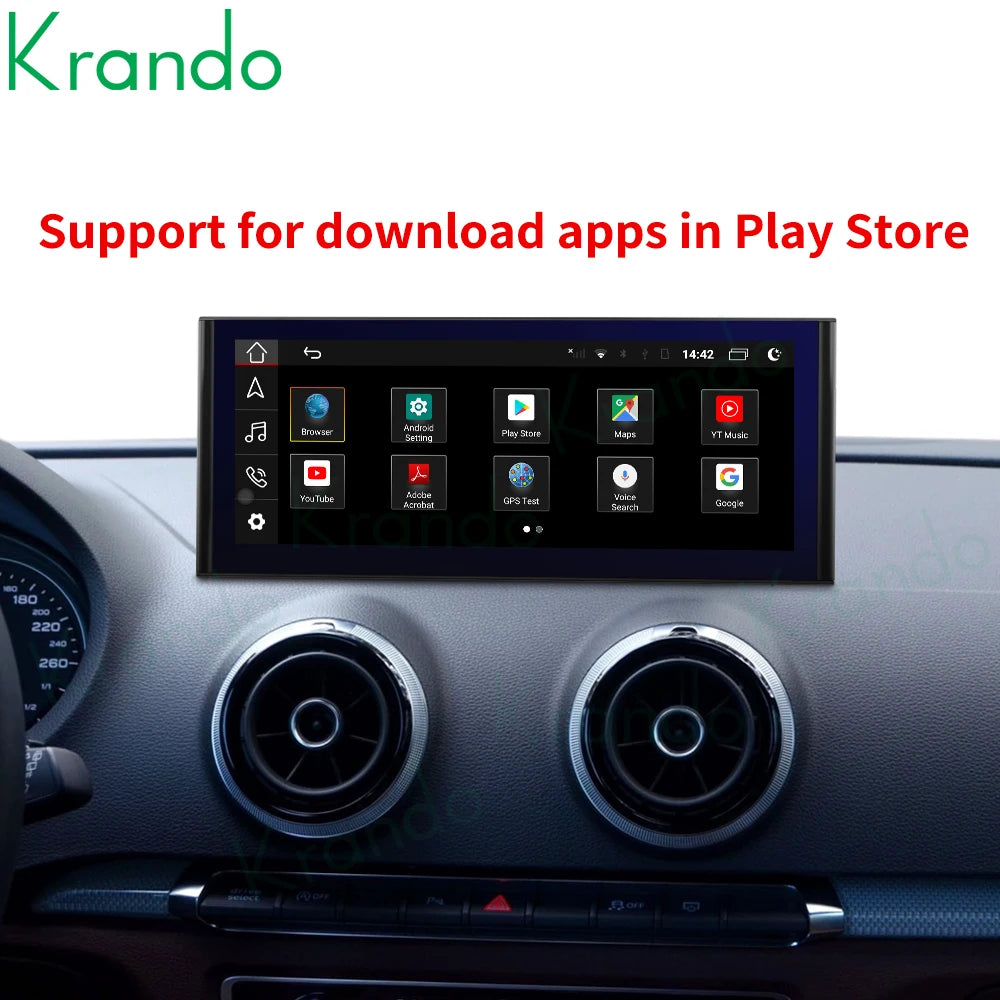 Krando 12.3”Android Screen Car Radio For Audi A3 2013-2020 Navigation GPS stereo multimedia system Wireless Head Unit player carplay android auto