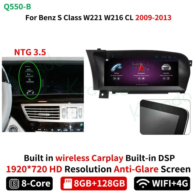 Krando 10.25" Android Car Radio head unit For Mercedes Benz S W221 W216 CL 2005 - 2013 gps stereo navigation multimedia OEM Style carplay android auto