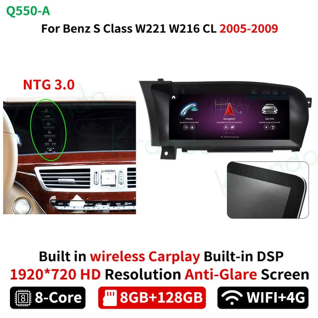 Krando 10.25" Android Car Radio head unit For Mercedes Benz S W221 W216 CL 2005 - 2013 gps stereo navigation multimedia OEM Style carplay android auto