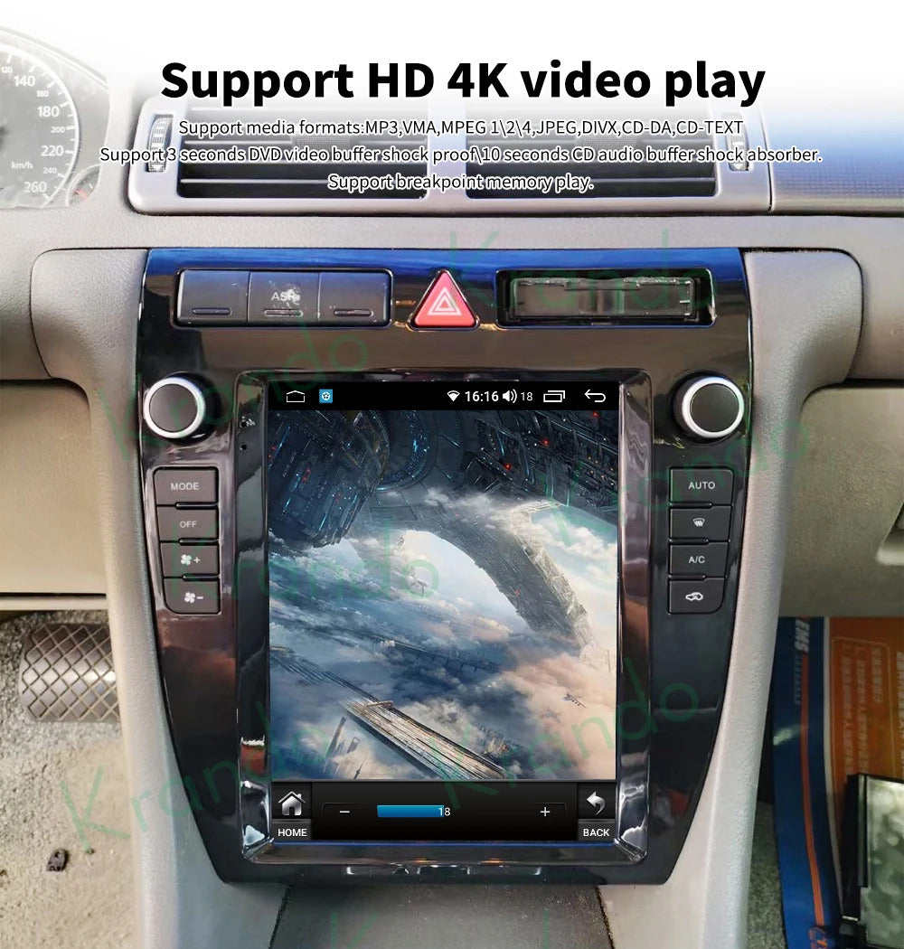 Krando 9.7 Inch Navigation Car Radio Android Auto NBT For Audi A6 1997-2003 Apple Carplay 4g Wireless Touch Screen Head Unit