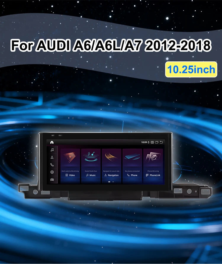 Krando 10.25 Inch Auto GPS Navigation Car Radio For AUDI A6/A6L/A7 2012-2018 Multimedia Player GPS Navigation CarPlay HD Touch