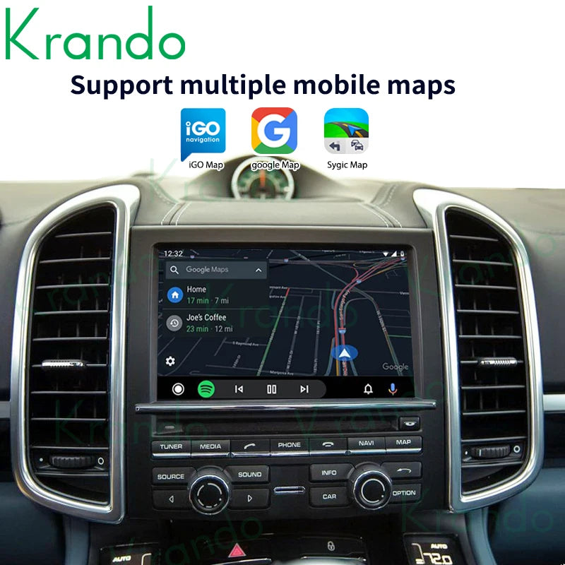 Krando Wireless Apple CarPlay Android Auto Interface module Box For Porsche Cayenne panamera macan 911 957 955 958 PCM 3.1 4.0 Siri Control BT camera active