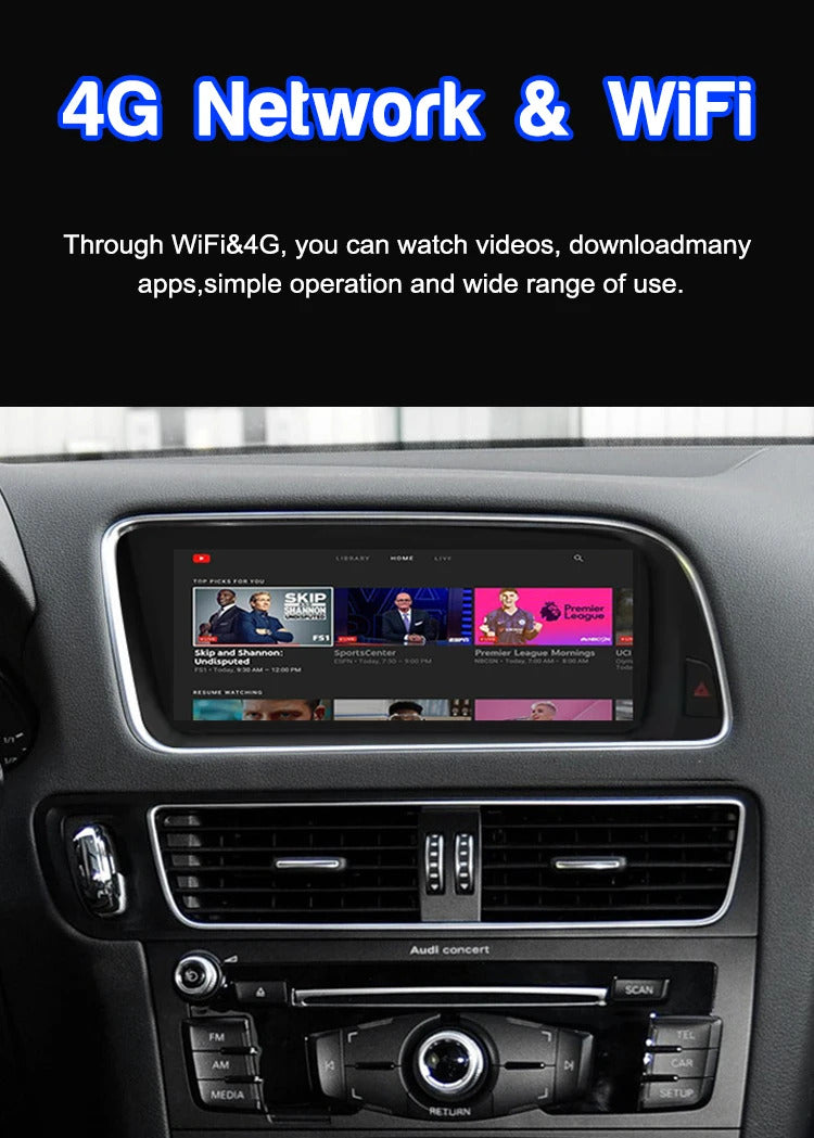 Krando 8.8'' Car Radio Auto GPS Carplay Android For AUDI Q5 2009-2017 Car Multimedia GPS 4G autoradio