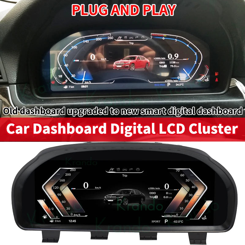 Krando Cockpit For BMW 3 Series F30 F31 F34 F35 GT 4 Series F32 F33 F36 2012 - 2019 Digital Cluster Instrument Smart Speedometer