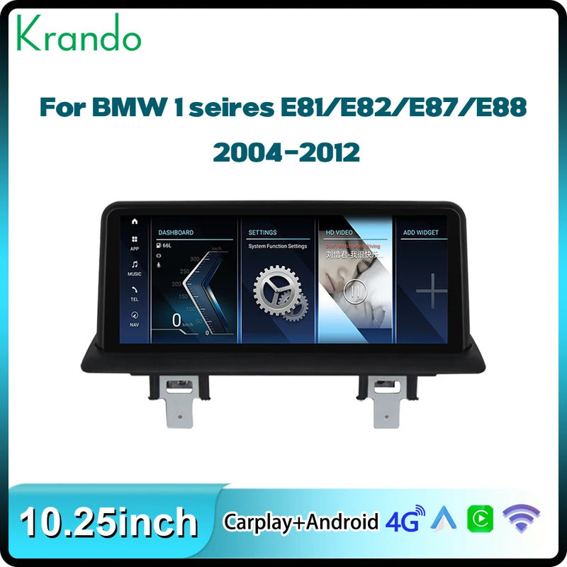 Krando 10.25 Inch Car Radio Android For BMW 1 seires E87/E81/E88/E87 Stereo Multimedia Player GPS Navigation CarPlay HD Touch