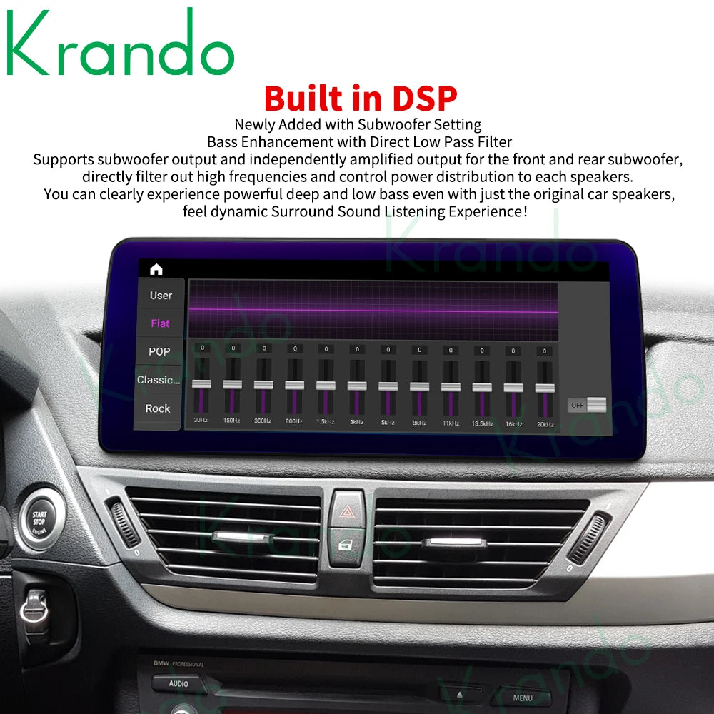 Krando 12.3'' android head unit For BMW X1 E84 F48 2009 - 2017 car radio gps stereo navigation multimedia screen system wifi carplay android auto 4g sim card