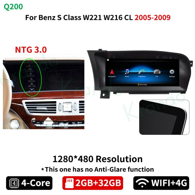 Krando 10.25" Android Car Radio head unit For Mercedes Benz S W221 W216 CL 2005 - 2013 gps stereo navigation multimedia OEM Style carplay android auto