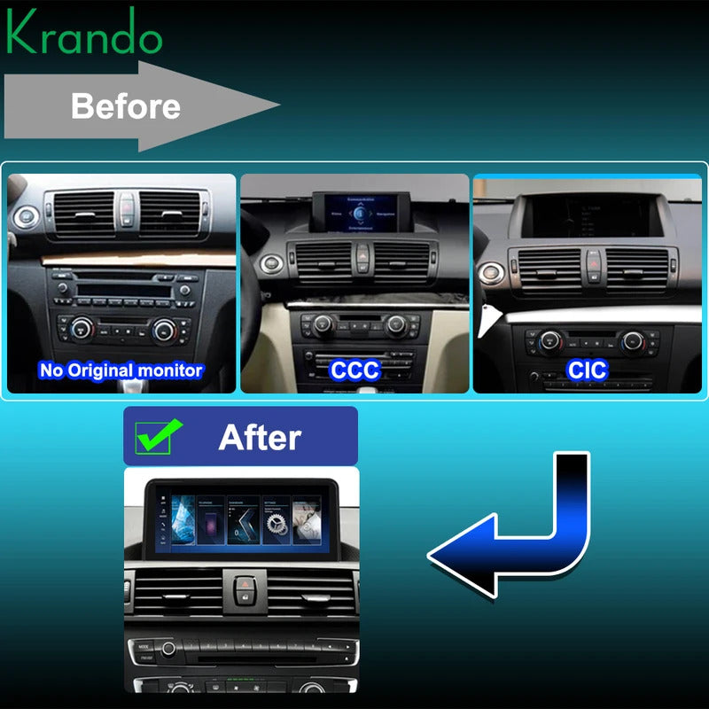 Krando 10.25 Inch Car Radio Android For BMW 1 seires E87/E81/E88/E87 Stereo Multimedia Player GPS Navigation CarPlay HD Touch