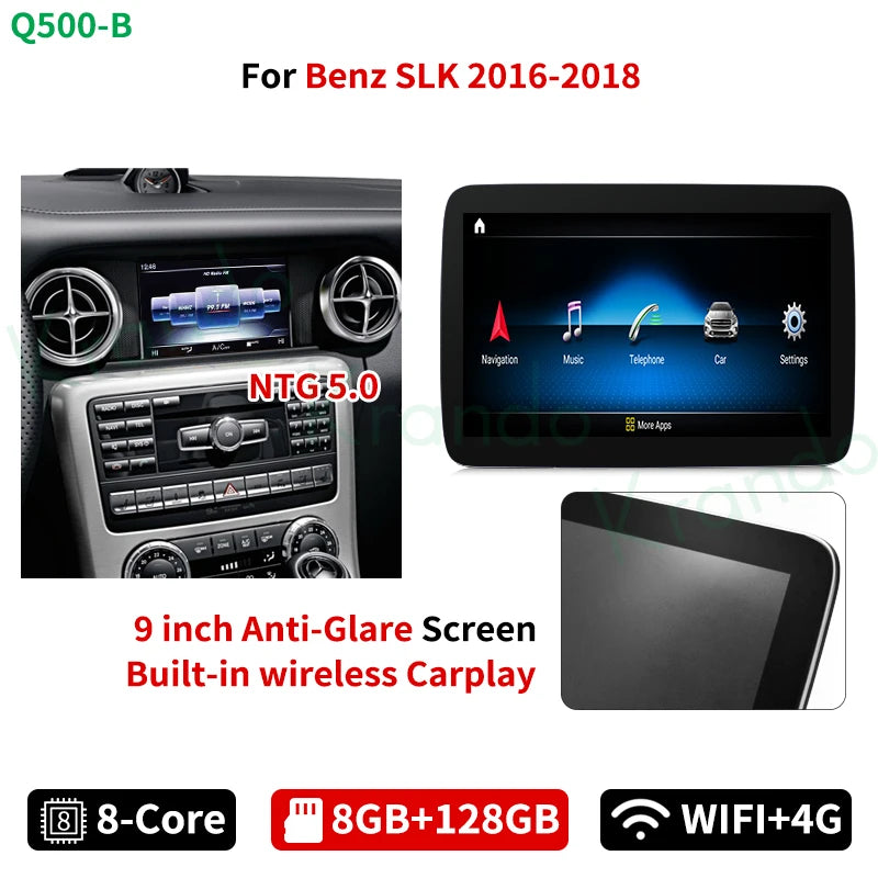 Krando 8.4" Android Car Radio gps stereo For Mercedes Benz SLK 2011 - 2018 NTG 4.5 5.0 Head Unit multimedia navigation system wireless carplay android auto 4g sim