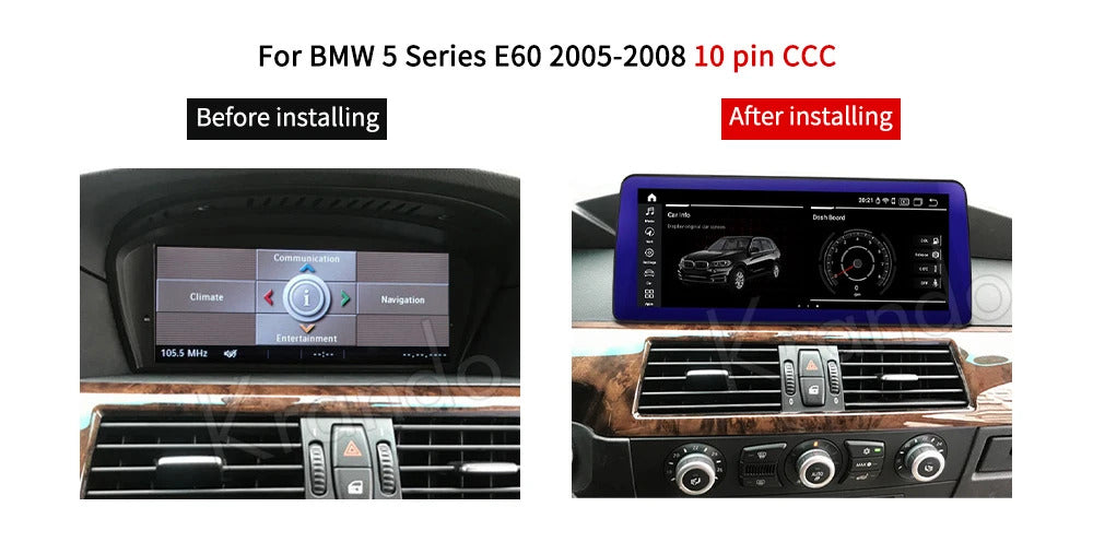 Krando 12.3'' Android Auto GPS Navigation Car Radio For BMW 5 Series E60 2005-2012 DVD Video Player Stereo Auto GPS Navigation