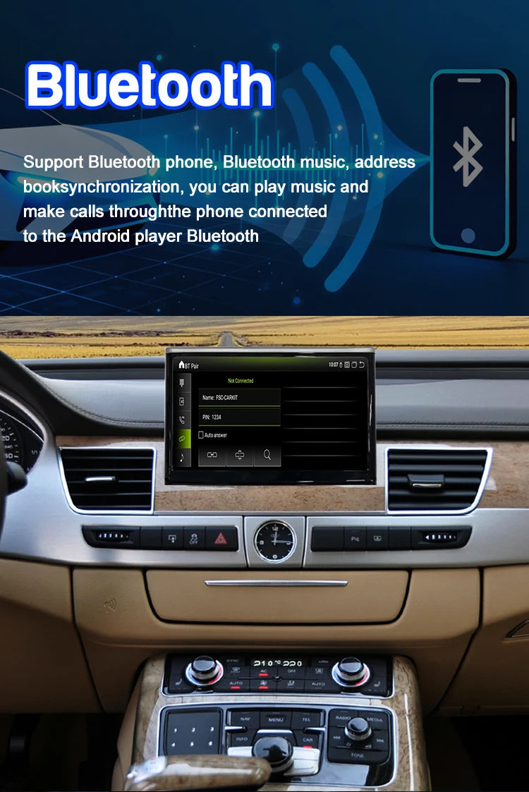 Krando 8 Inch Auto GPS Navigation For AUDI A8 2010-2017 Stereo Multimedia Player GPS Navigation CarPlay Screen Head