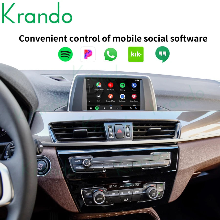 Krando Wireless Android Auto Apple CarPlay Interface MODULE Box For BMW X1 F48 F84 CIC NBT EVO 2009-2020 Siri BT CAMERA active upgrade box