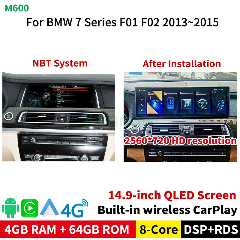 14.9'' Car Android radio gps stereo For BMW 7 Series F01 F02 F04 2009 - 2015 Multimedia Player GPS Navigation system autoradio touch screen head unit carplay android auto