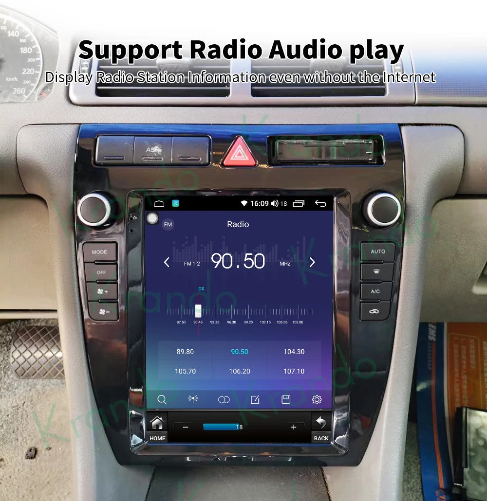 Krando 9.7 Inch Navigation Car Radio Android Auto NBT For Audi A6 1997-2003 Apple Carplay 4g Wireless Touch Screen Head Unit