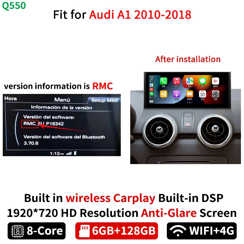 Krando 10.25'' Android Car Radio gps stereo For Audi A1 2010 - 2018 Autoradio Navigation GPS system Wireless Carplay 4G SIM DVD Multimedia touch screen headunit Player