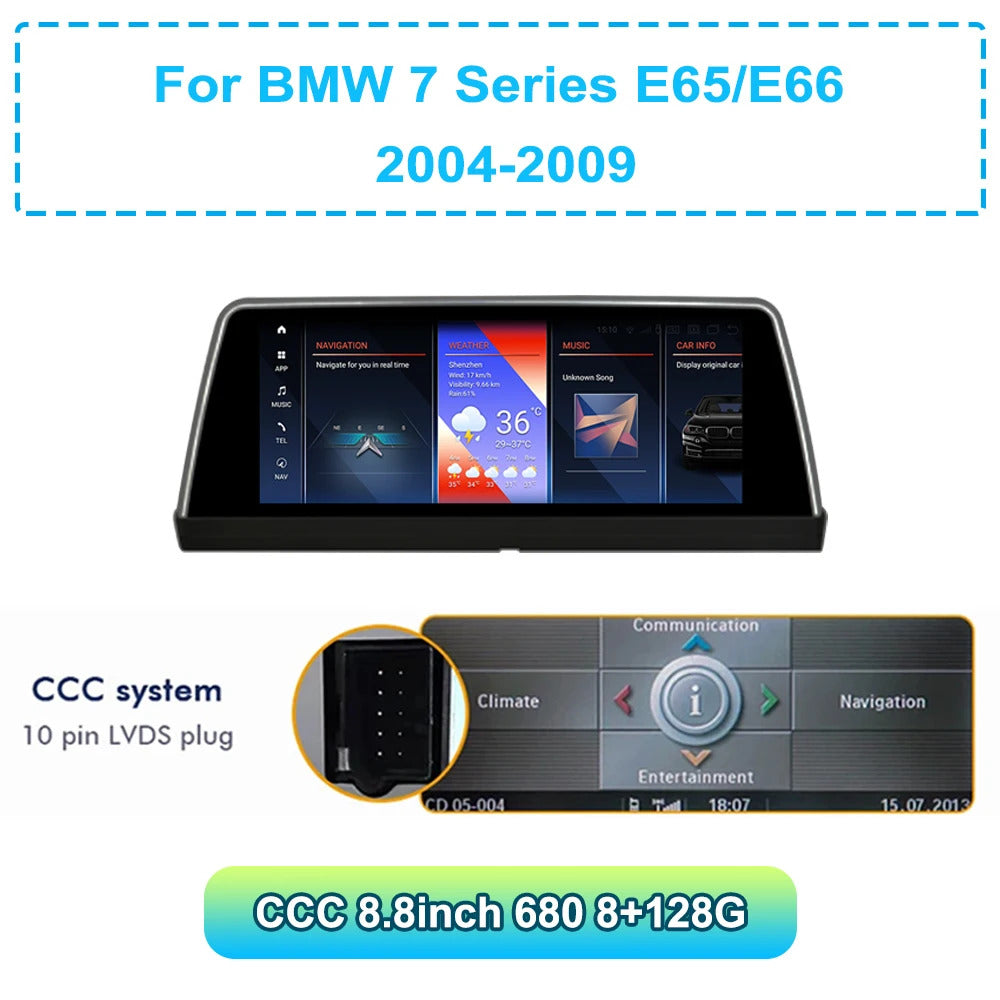 Krando 8.8'' GPS Android Auto NBT Car Radio For BMW 7 Series E65 / E66 2004-2009 Stereo Auto GPS Navigation