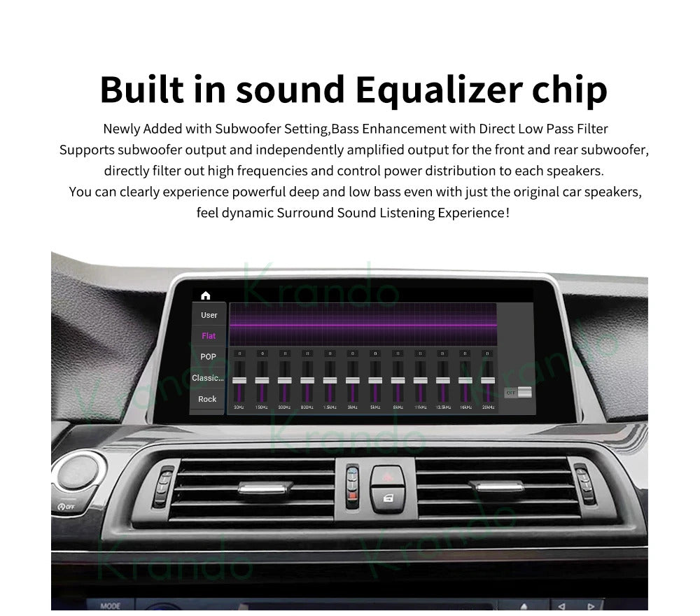 Krando 10.25 Inch Carplay Android For BMW 5 Series F07 GT 2011-2012 Stereo Multimedia Player GPS Navigation CarPlay HD Touch