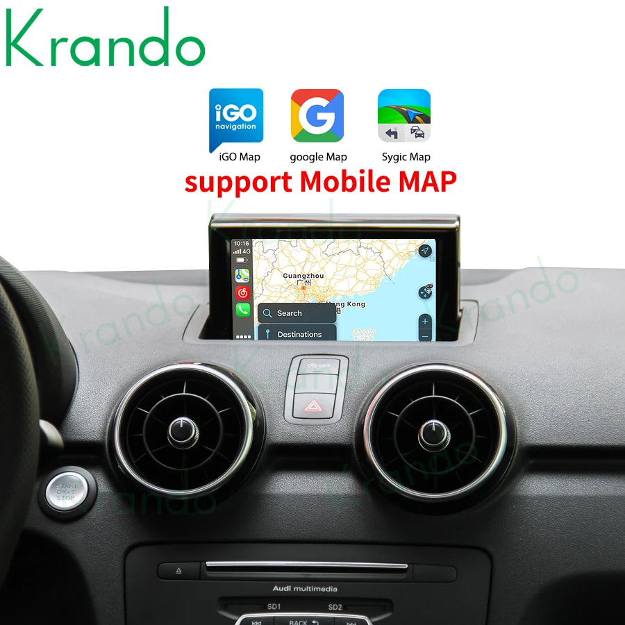 Krando Wireless Android Auto Apple CarPlay Interface MODULE Box For Audi A1 2012-2018 MMI 2G 3G BT Siri Control CAMERA upgrade box