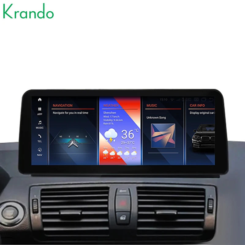 Krando 12.3 Inch Car Radio Carplay For BMW 1 seires E87/E81/E88 Stereo Multimedia Player GPS Navigation CarPlay HD Touch