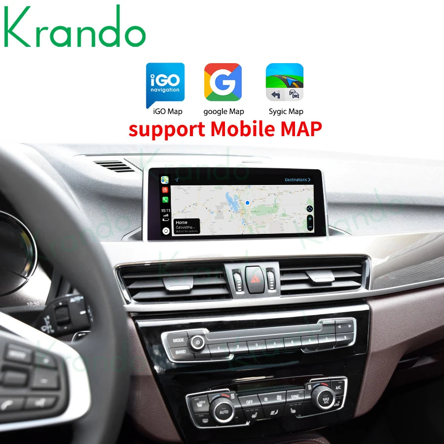 Krando Wireless Android Auto Apple CarPlay Interface MODULE Box For BMW X1 F48 F84 CIC NBT EVO 2009-2020 Siri BT CAMERA active upgrade box