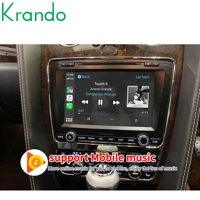 Krando Wireless Android Auto Apple CarPlay Interface module For Bentley Continental GT Flying Spur 2014-2018 camera active Upgrade box