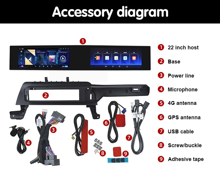 Krando 22 Inch Carplay Android Navigation For BMW 7 Series F01 F02 2009-2015 Stereo Multimedia Player GPS Navigation CarPlay HD