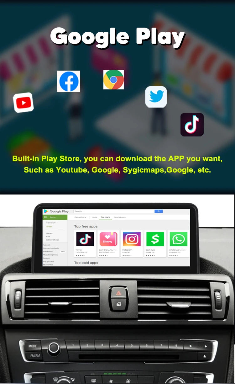 Krando 10.25'' Android Carplay Car Radio Car Multimedia for BMW 1/2 Series F20/F21/F22 F23 2011-2016 GPS Stereo Screen
