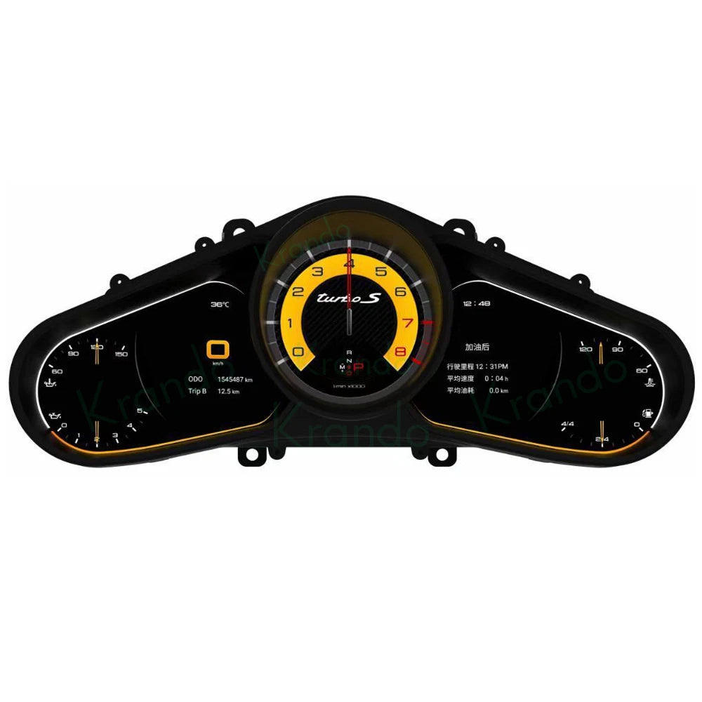 Krando Linux Dashboard Instrument Panel LCD Car Cockpit For Porsche Panamera 2011 - 2016 Digital Cluster Speedmeter Display