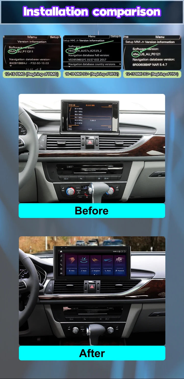 Krando 12.3'' Car Radio Auto NBT System ForAUDI A6/A6L/A7 2012-2018 Wireless CarPlay Android display GPS Head Unit