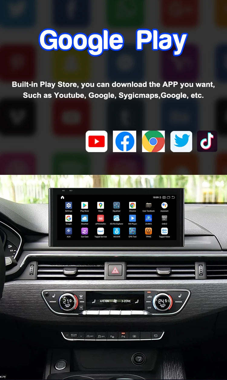 Krando 10.25 Inch Auto NBT System For AUDI A4/A4L/A5 2017-2020 Multimedia Player GPS Navigation CarPlay HD Touch Screen Head