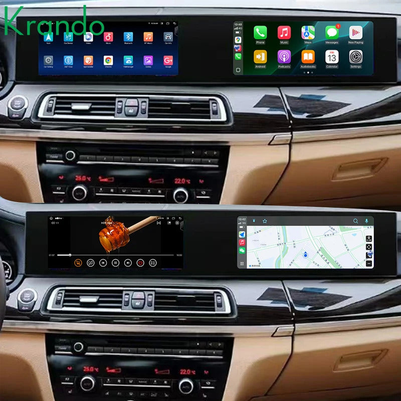 Krando 22 Inch Carplay Android Navigation For BMW 7 Series F01 F02 2009-2015 Stereo Multimedia Player GPS Navigation CarPlay HD