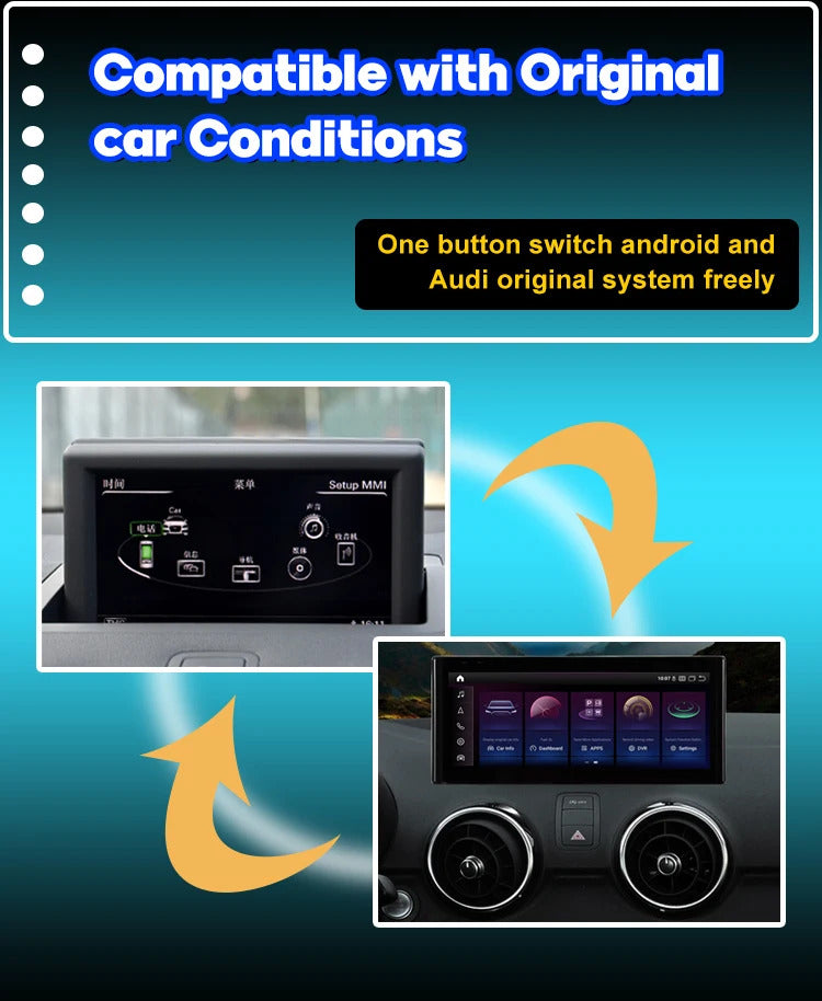 Krando 10.25 Inch Auto GPS Navigation Car Radio For AUDI A1 2010-2018 Multimedia Player GPS Navigation CarPlay HD Touch