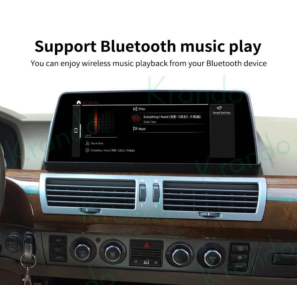 Krando 12.3'' GPS Navigation Carplay Car Radio For BMW 7 Series E65/E66 2004-2009 Video Player Stereo Auto GPS Navigation